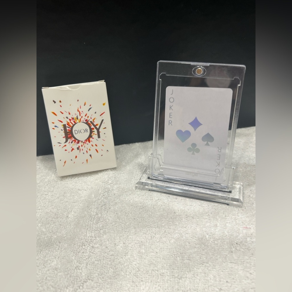 Dior Joy Holographic Playing Cards (THE JOKER) with Card holder and stand.